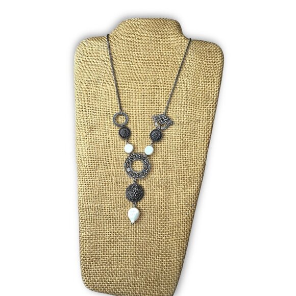 Neta Wolpe Handmade Coin Pearl Sterling Silver Necklace - Picture 2 of 10